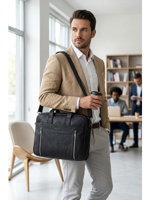 Byhakan GK38 VİYANA Laptop Çanta Su Geçirmez Suni Deri Günlük Kullanım İçin Şık Tasarım