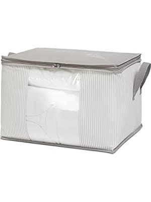 Die Grup Ocean Home Textile Orta Boy Pvc Pencereli Gri Çizgili Stuff & Things Hurç 45 x 40 x 30 cm