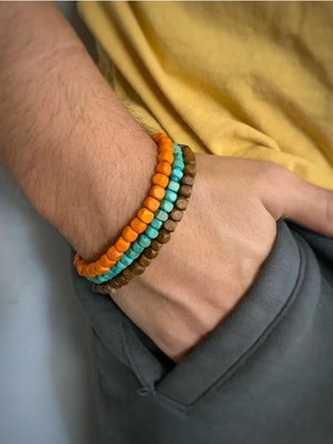 Atölye Merdiven Unisex 3lü Kombin Tahta Bileklik Seti