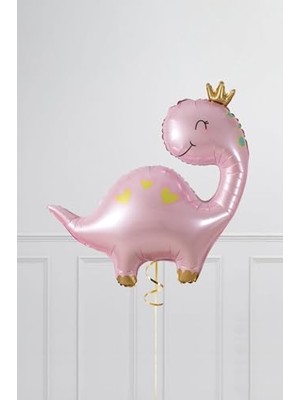 Die Grup Pembe Dinazor Folyo Balon Sevimli Pembe Dinozor Kız Doğum Günü Balonu