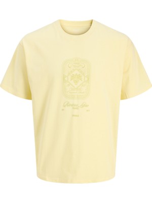 Jack & Jones Erkek Gögüs Baskili Bisiklet Yaka Tisört - Cassis
