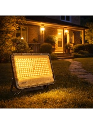 Die Grup Ecolite 100W LED Projektör 8000 Lümen IP66 Su Geçirmez Dış Mekan Floodlight Bahçe Duvar Otopark Aydınlatma 220 Volt (Sarı Işık 3000K)          [enerji Sınıfı A]