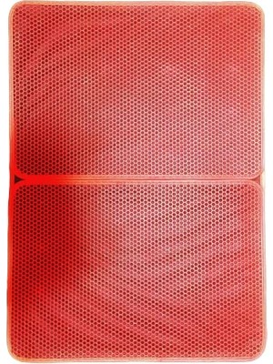 Die Grup Tineke Büyük Boy Elekli Kedi Tuvalet Önü Paspası Katlanabilir 82 x 60 cm Kırmızı
