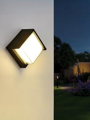 Die Grup Modern LED Duvar Aplik, 15W, 1500 Lümen, 3200K, Gün Işığı, IP44, Siyah, Modern Tasarım LED Aplik Iç ve Dış Mekan Duvar Lambası Cata Dominik Gün Işığı Bahçe Duvar Apliği          [enerji Sınıfı F]