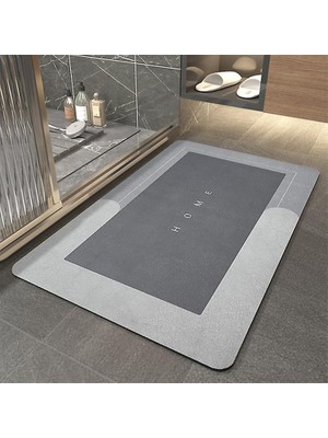 Die Grup Banyo Paspası-Süper Emici-Kaymaz Tabanlı Banyo ve Abdest Paspası-Kare Gri 50 * 70