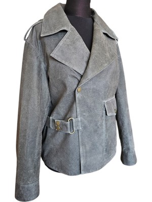 Asus Deri -Cora - Oversize Hakiki Deri Vintage Mont
