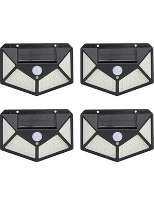 Die Grup Amber LED LED Solar Hareket Sensörlü Dış Ortam Bahçe Aydınlatması, Güneş Enerjili, Su Geçirmez, 100 Ledli, Beyaz Işık, (4 Adet)          [enerji Sınıfı A]