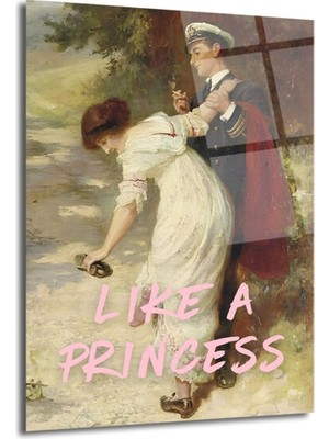 GLAZELLA Like A Princess Romantik Buluşma Cam Tablo