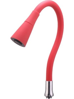 Die Grup Kyrotech Esnek Silikon Musluk Başlığı – Kıvrılabilir ve Oynar Başlıklı, Musluk Uzatma Aparatı | Mutfak ve Banyo Bataryaları Için Ayarlanabilir Su Yönlendirici 52 cm Kırmızı