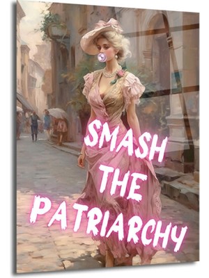 GLAZELLA Smash The Patriarchy Neon Feminist Sanat Cam Tablo