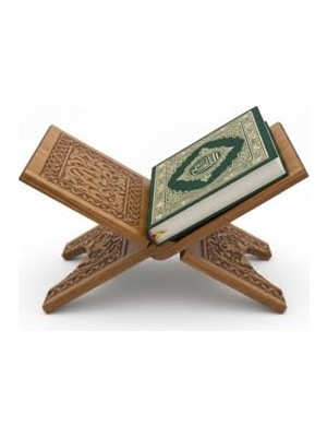 Die Grup Ahşap Rahle - Selçuklu Motifli Oyma Kitap ve Kur'an-I Kerim Standı, Katlanabilir (35 cm Uzunluk, 18 cm Genişlik) – Kuran-I Kerim ve Büyük Boy Kitap Tutucu