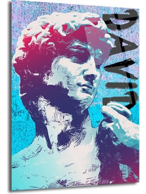 GLAZELLA Michelangelo David Pop Art Cam Tablo - Modern Sanat Duvar Dekoru