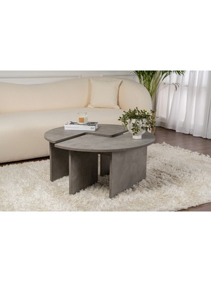 Rani Home Orta Sehpa Beton Grisi 90 cm AB-5372