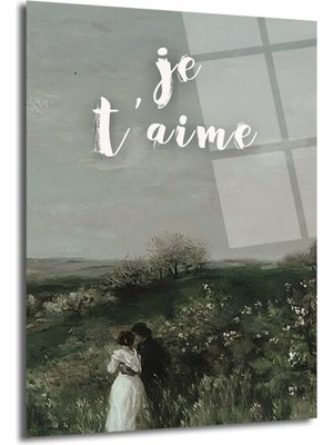 GLAZELLA Je T'aime Romantik Aşk Manzarası Cam Tablo