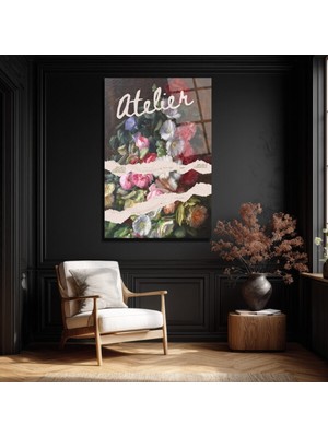 GLAZELLA Atelier Çiçek Buketi Temalı Sanatsal Cam Tablo