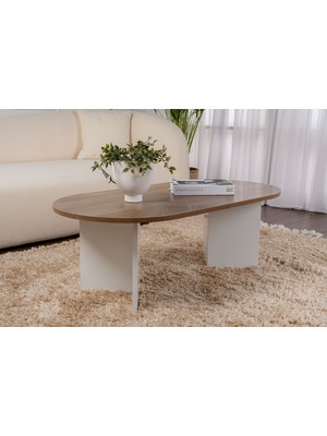 Rani Home Orta Sehpa Venedik Cevizi - Beyaz 119 cm AB-5292