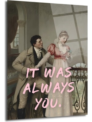 GLAZELLA It Was Always You Romantik Klasik Sanat Cam Tablo
