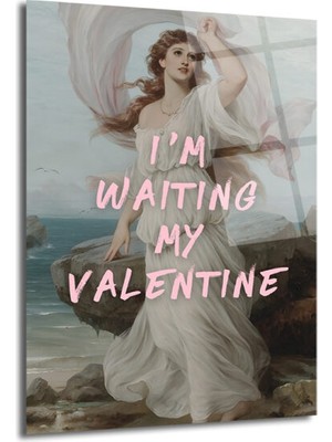 GLAZELLA Romantik Valentine Bekleyişi Cam Tablo - Aşkın Zarafeti