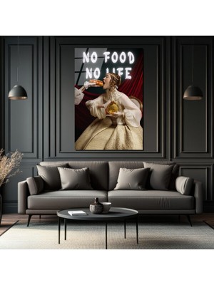 GLAZELLA No Food No Life Cam Tablo: Barok Zarafeti ve Pop Art Dokunuşu