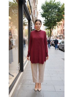 Invee Modal Kumaş Tunik 7254 Bordo