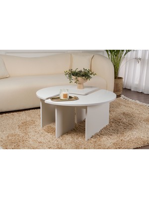 Rani Home Orta Sehpa Beyaz 90 cm AB-5373