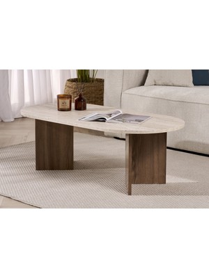 Rani Home Orta Sehpa Traverten - Venedik Cevizi 119 cm AB-5290