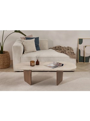 Rani Home Orta Sehpa Traverten - Venedik Cevizi 130 cm AB-5413