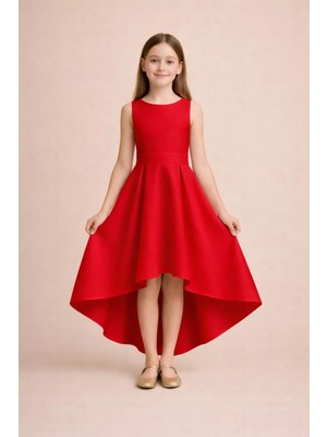 Suneh Butik Kız Çocuk Abiye Elbise – Asimetrik Kesim, Mezuniyet & Düğün Elbisesi