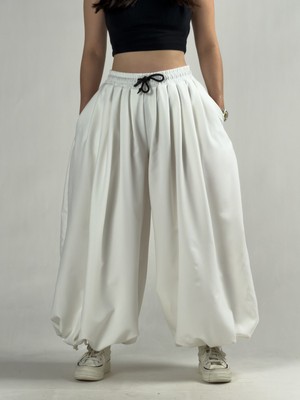 Cocopelli Süper Oversize Ekru Kadın Jogger Pantolon COC3225