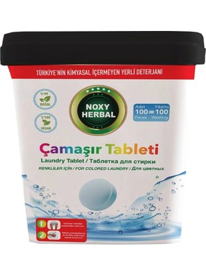 Noxy Herbal Çamaşır Tableti Renkliler Için 100 Adet Doğal Yerli Üretim