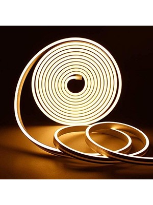 Die Grup Ema Dükkan 12V Trafolu Neon LED Işık | Tak-Çalıştır Trafolu Neon Şerit LED Esnek Silikonlu Aydınlatma LED Hortum (5 Metre, Beyaz)