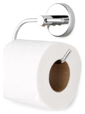 Die Grup Alper Banyo Iris Krom Kaplama Açık Tuvalet Kağıtlığı, Yapışkanlı ve Vidalı Montajlı Wc Kağıtlık, 35 mm Oval Bantlı Banyo Aksesuarı