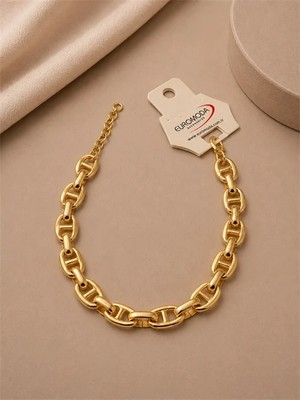 Marmara Qumasch Denizci Zinciri Detaylı Gold Renk Bileklik
