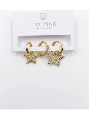 Herşey Trend 3'lü Xuping Küpe - Altın