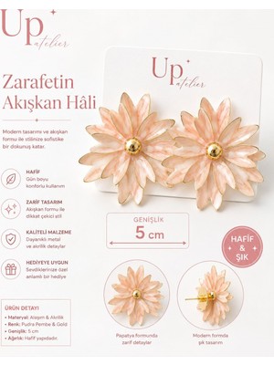 Up Atelier Uçuk Pembeli Papatya Küpe
