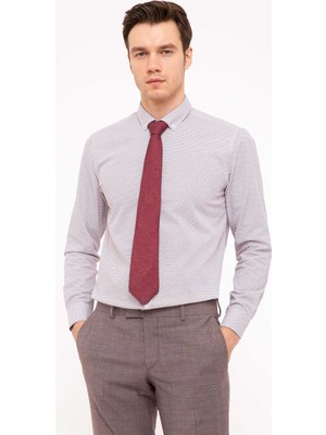 Cacharel Erkek Kırmızı Slim Fit Uzun Kollu Gömlek 50202007-VR030