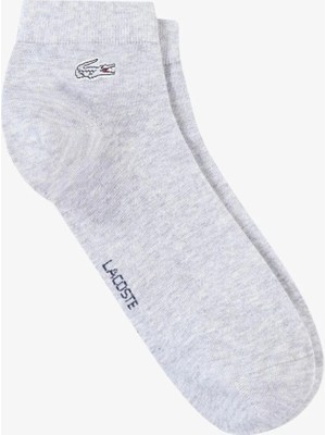 Lacoste Ankle Length Cotton Sport Socks Örme Logo Tekli Bilek Boyu Çorap Unisex Gri