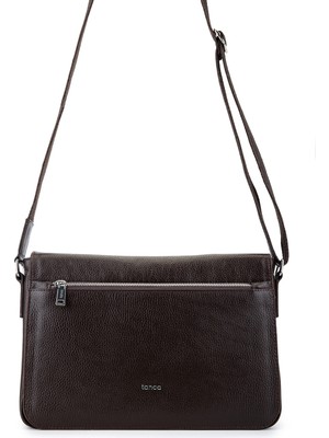 Tamer Tanca Unisex Hakiki Deri Kahverengi Postacı Çanta 1012 2032 Cnt Y26 Kahve