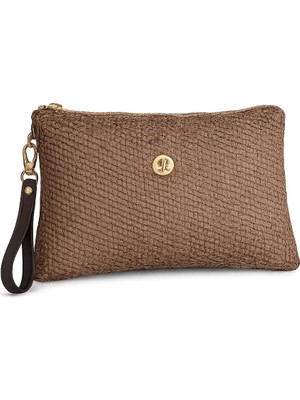 Pazarvia Shop Dokuma Hasır Desenli Clutch Çanta