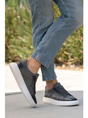 Panorama Erkek Kalın Beyaz Tabanlı Hakiki Deri Sneaker