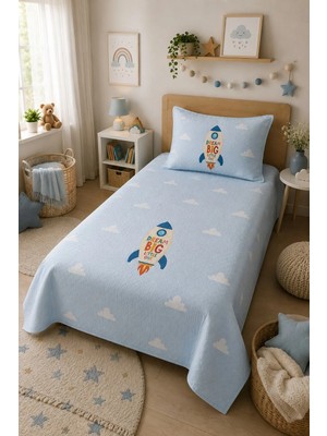 Evdek Bebek ve Çocuk Odası Rocket Dream – Roket Tek Kişilik Pike Takımı 160X230 cm 6etd9