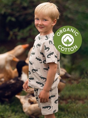 Antebies Timsah Kısa Kollu Tshirt Şort Pijama Takımı