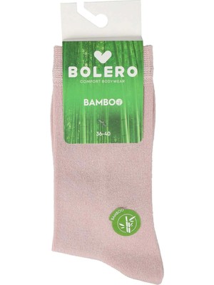 Bolero Kadın Dikişsiz Bambu Çorap Gülkurusu