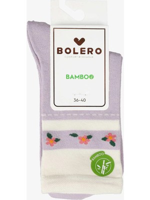 Bolero Kadın Premium Dikişsiz  Bambu Çorap Konç Çember Lila