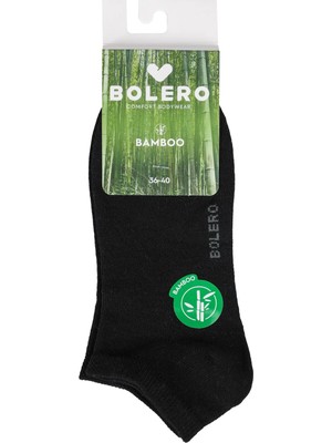 Bolero Kadın Dikişsiz Bambu Patik Çorap Siyah