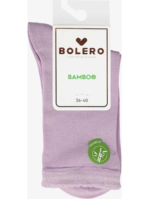 Bolero Kadın Premium Dikişsiz  Bambu Çorap Düz Lila