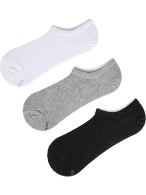 Bolero Unisex Görünmez Pamuk Çorap 3'lü Paket Asorti