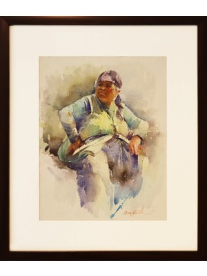 Muguetarts Çingene Orjinal Suluboya Tablo - Mehmet Najafzadeh Eseri 52X44 cm