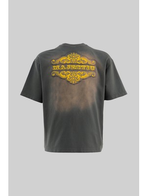 Machinist Erkek Majestic Slogan Oversize Tişört Haki