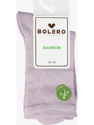 Bolero Kadın Premium Dikişsiz Bambu Çorap Şal Desen Lila